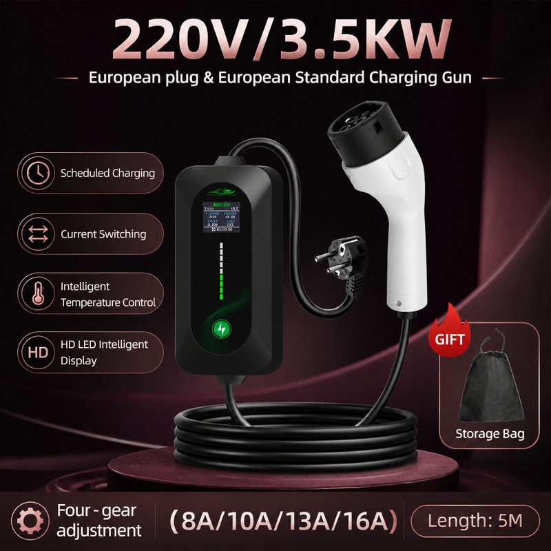 Portable Ev Charger - ROMADA 3.5kW 전기차 충전기, Type2 휴대용