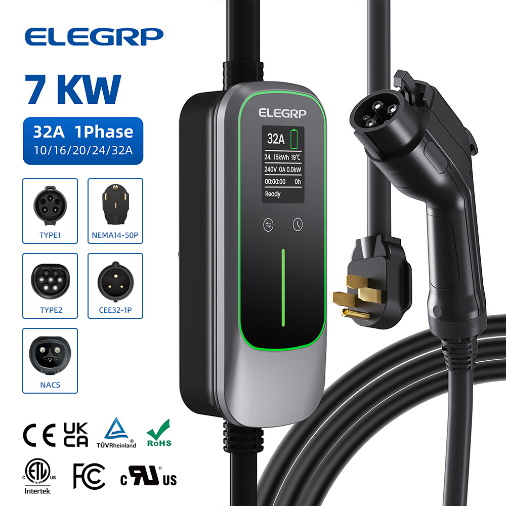 ELEGRP 32Amp 휴대용 전기 자동차 충전기, 모 - Portable Ev Charger 리뷰 및 가격