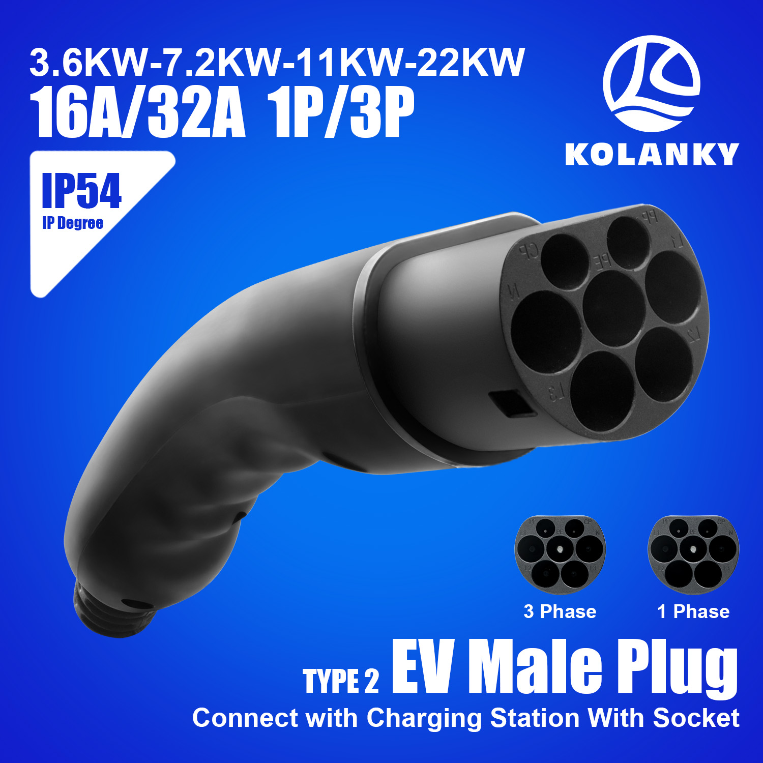 Kolanky EV 충전용 남성 플러그 16A 3.6K - Ev Charging Cable 리뷰 및 가격