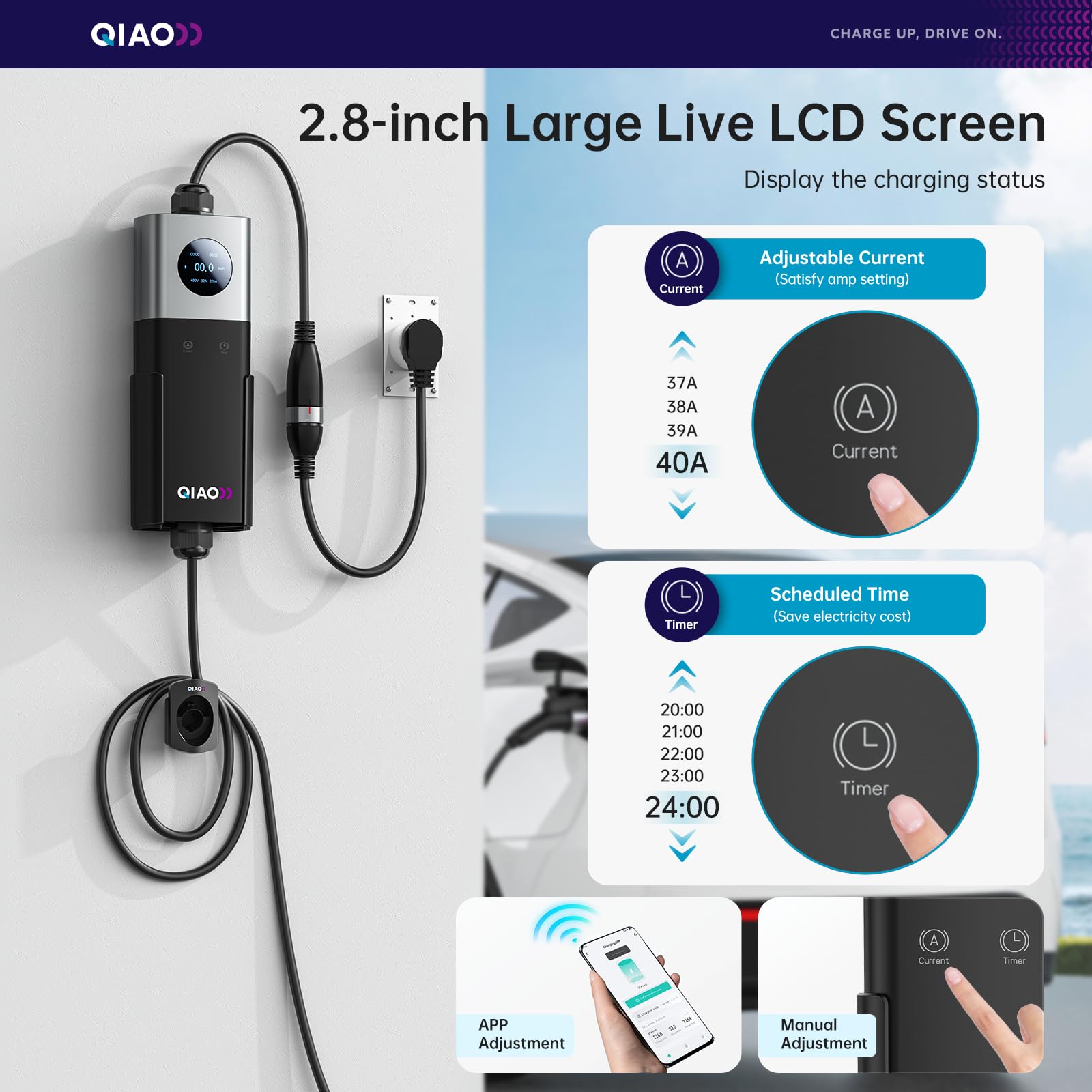 QIAO 레벨 2 전기차 충전기, SAE J1772 4 - Portable Ev Charger 리뷰 및 가격