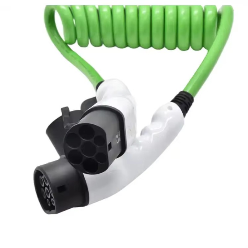 IEC 62196 32A 단상 나선형 녹색 케이블 충전 - Ev Charging Cable 리뷰 및 가격