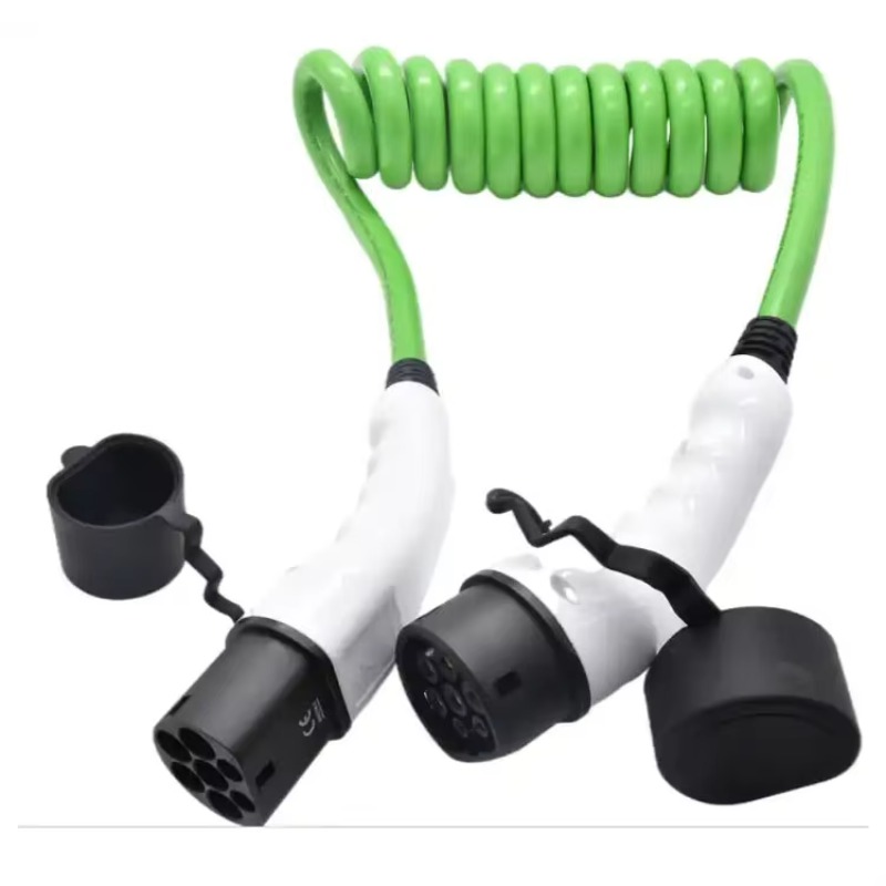 IEC 62196 32A 단상 나선형 녹색 케이블 충전 - Ev Charging Cable 리뷰 및 가격