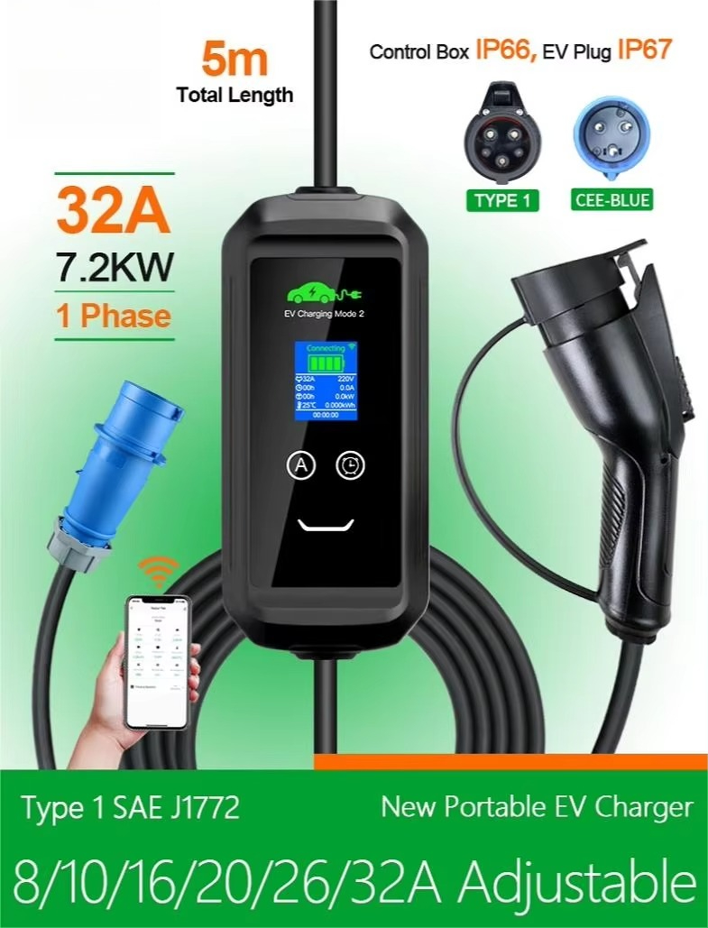 맞춤형 미국 AC 휴대용 전기차 충전기 J1772 플러 - Ev Charger 리뷰 및 가격