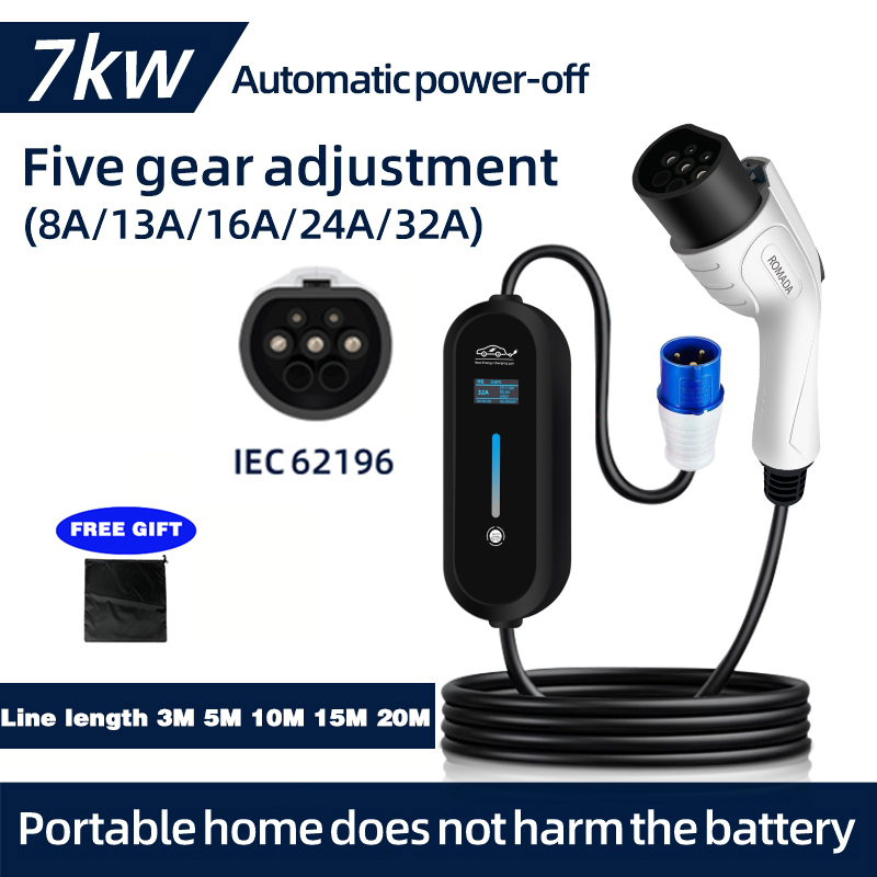 ROMADA 7KW 32A EV 휴대용 충전기 3M 5 - Ev Charger Adapter 리뷰 및 가격