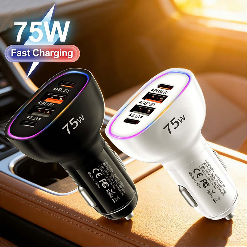 75W 멀티 포트 차량용 충전기 어댑터 (RGB 무드등 - Fast Ev Charger 리뷰 및 가격