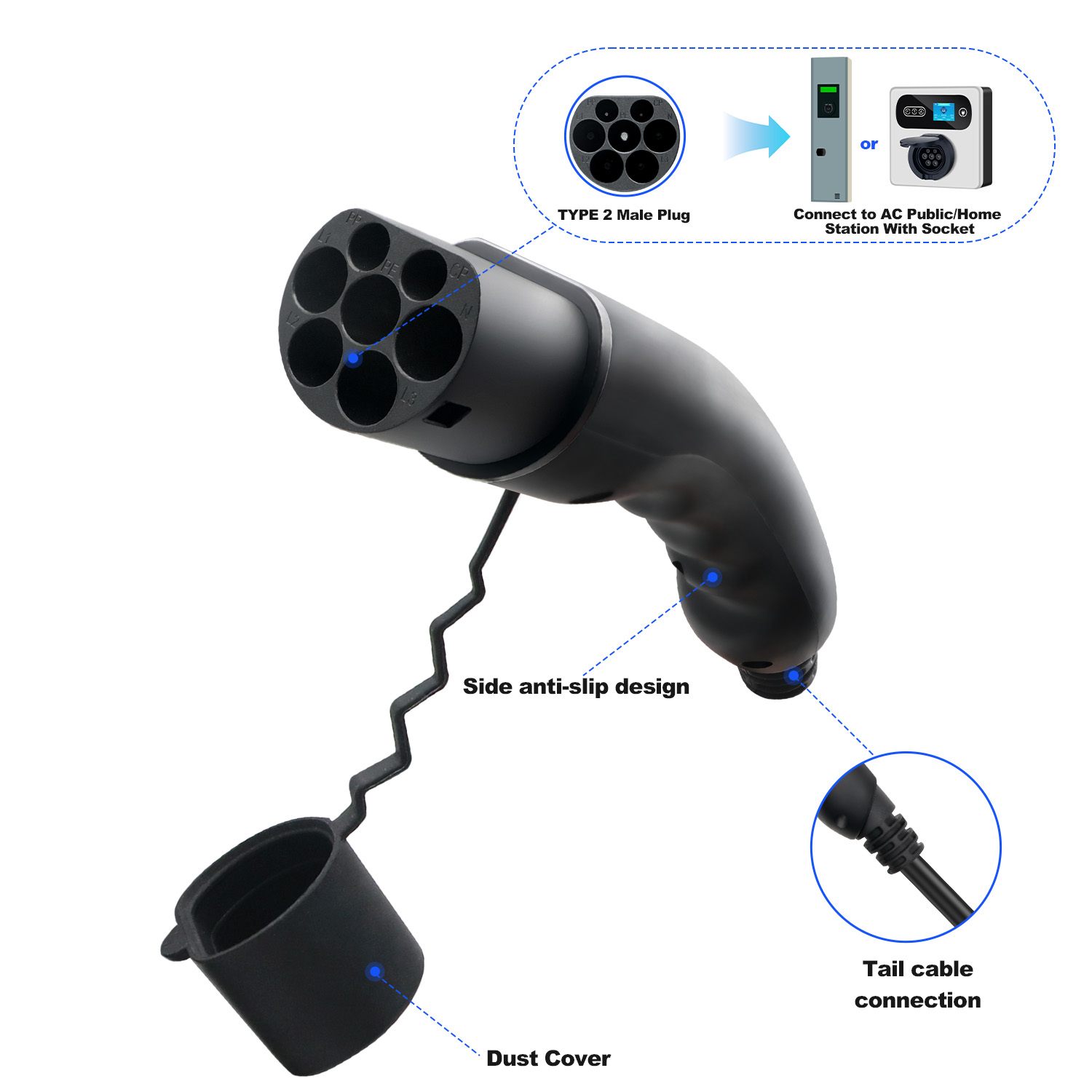 콜랑키 타입 2 남성용 EV 플러그 1P/3상 충전 건 - Ev Charging Cable 리뷰 및 가격